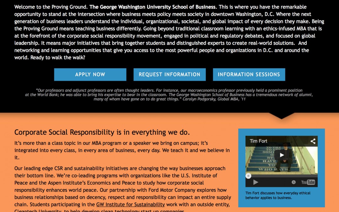 George Washington University – Microsite