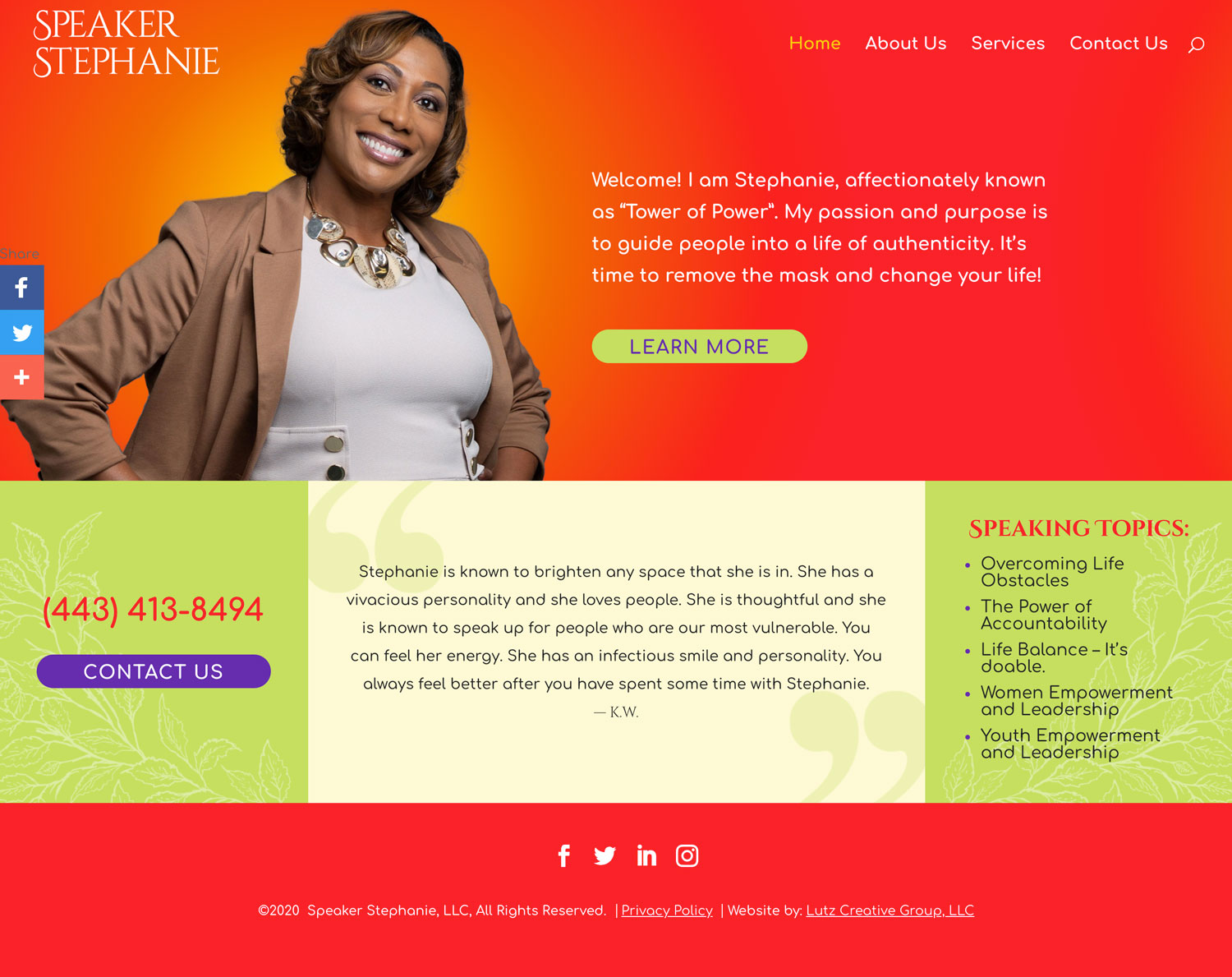 Speaker Stephanie Website